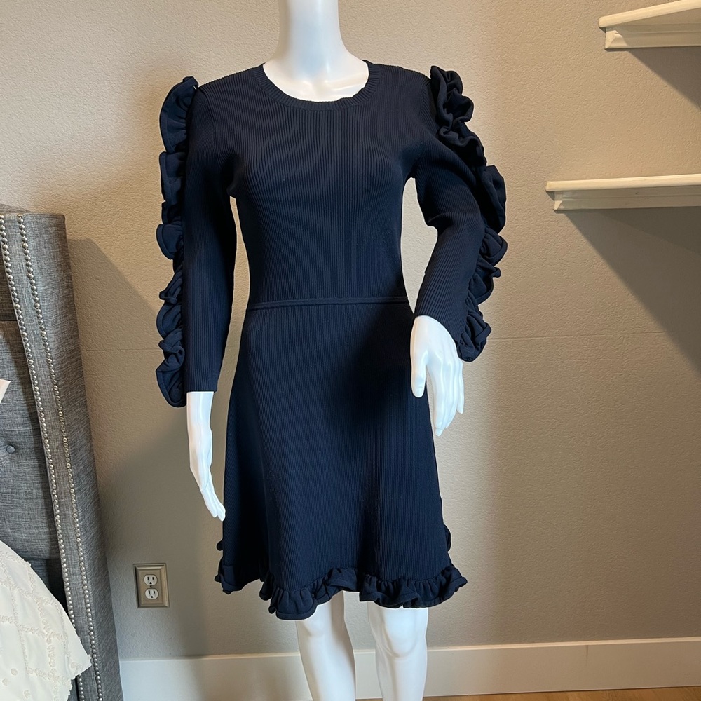 Victoria Beckham Midnight Ribbed Dress